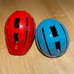 Two kids helmets,Bikes